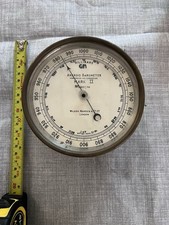 Vintage Wilson Warden Mark II Aneroid Barometer Brass Case British Made