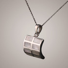 chunky STERLING silver necklace 925 with MOP inlay — photo 1