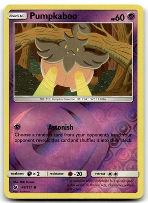 Pumpkaboo 44/111 SM - Crimson Invasion Common Reverse Holo Pokemon TCG NM