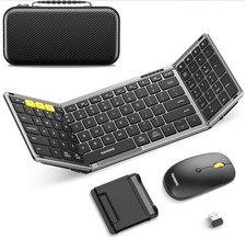 Samsers Foldable Bluetooth Keyboard  Mouse Combo USB-C Rechargeable Open Box