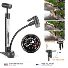 Bike Pump with PSI Gauge- Portable Bicycle Tire Pump - 120 PSI Bike Air Pump ...