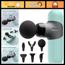 Portable Mini Massage Gun - Deep Tissue Percussion Massager, 6 Heads, 4 Speeds,