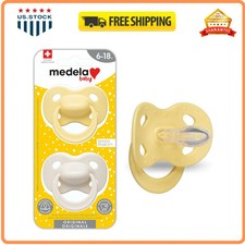 Medela Baby Pacifier 6-18 Months BPA-Free Orthodontic 2-Pack Pastel Sunflower