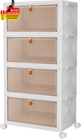 Aufbewahrungsbox Mit Deckel 23L*4 Plastikbox Mit Deckel Aufbewahrung Faltbar