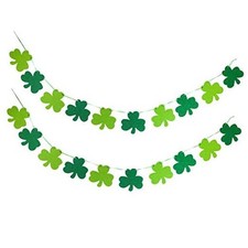 St. Patrick's Day Decorations Felt Shamrock Clover Garland Green-Shamrock