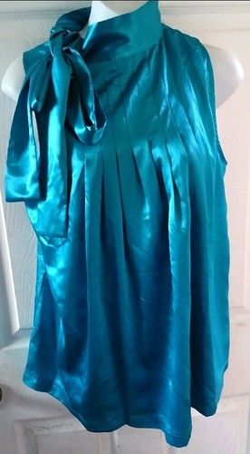 Newport News - Women's Blue Dress Casual Sleeveless Blouse. Size 14