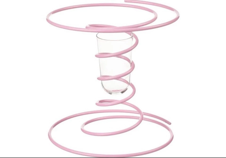 IKEA x Gustaf Westmann Vinterfint Vase aus Glas mit Pinker Spiralhalterung - Neu
