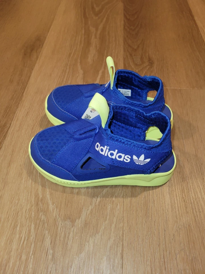 ADIDAS 360 Swim Ready Toddler Boys Sneaker Sandals Blue & Neon Size 12K New - Image 3 of 4