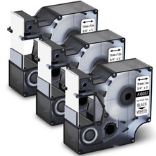 3PK For DYMO Rhino 4200/5200 Heat-Shrink Tube 18057 Industry Label Tape 3/4" x5'