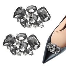 F&uuml;r 2 Deko Clips Strass f&uuml;r Schuhe, Mode Schwarz