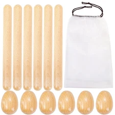 12 Pcs Wood Musical Hand Percussion Instrument Set, includes 6 Rhythm Sticks ...