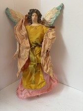 Vintage Christmas Italian Angel Figure Paper M ch  Clothtique Cartapesta 10 in.