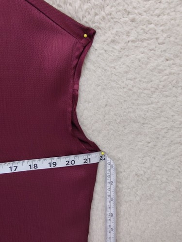 Abito donna Banana Republic piccolo petite bordeaux misto poli senza maniche midi - Foto 9 di 18