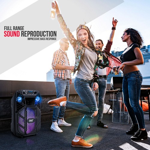 Pyle 300W Rechargeable Outdoor Bluetooth Speaker Portable PA System | eBay