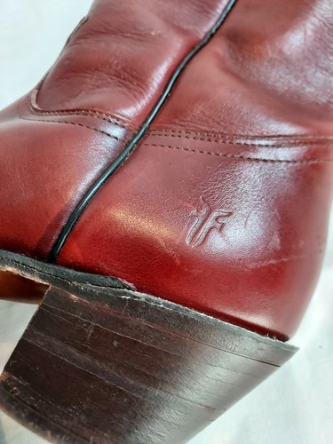 Frye 2356 Men's 9 EE Vintage 80's USA Made Cowboy Boots Reddish Brown Leather - Picture 14 of 17