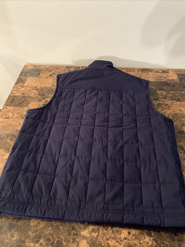 Orvis Puffer Vest Thick Black Blue Zipper Pockets Lined Size Large Mens Winter - Picture 5 of 7
