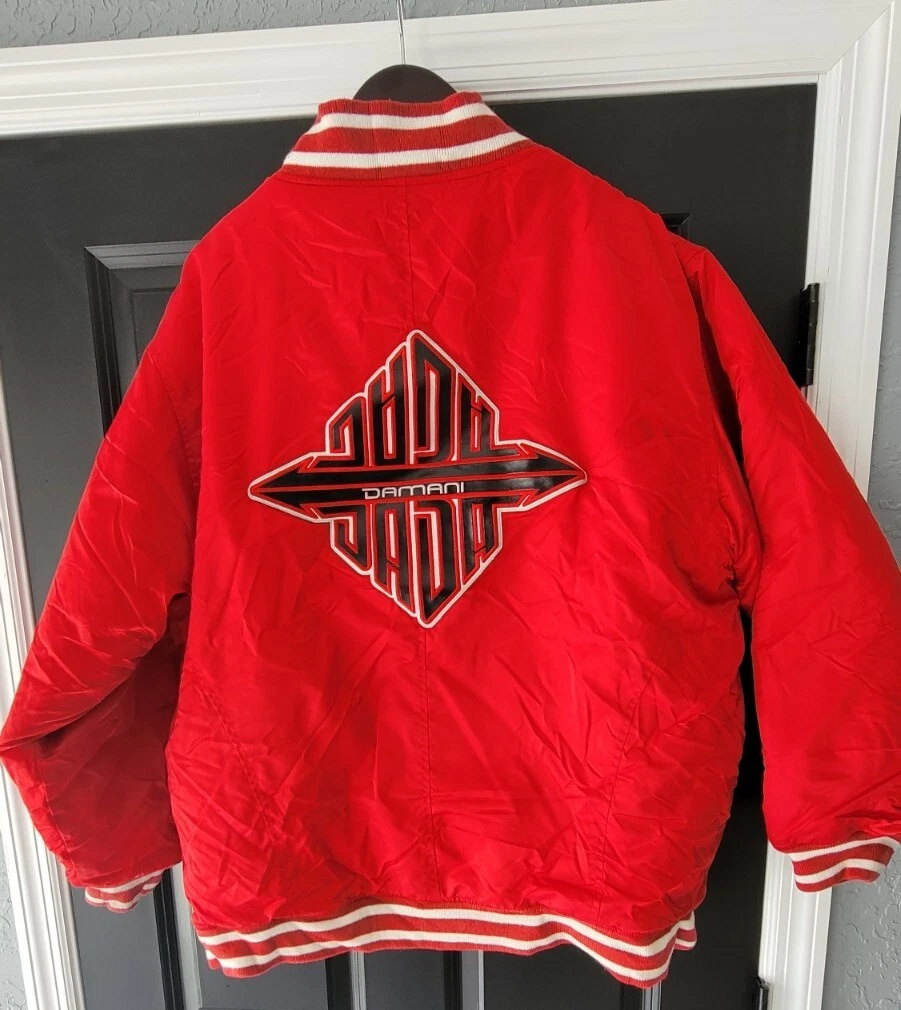 Vintage 90s Red Damani Dada Supreme King 7 Hip Hop Men's Jacket Coat Large