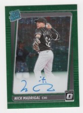 2021 DONRUSS OPTIC GREEN STARS PRIZM 38/75 RATED ROOKIE SIGNATURE NICK MADRIGAL