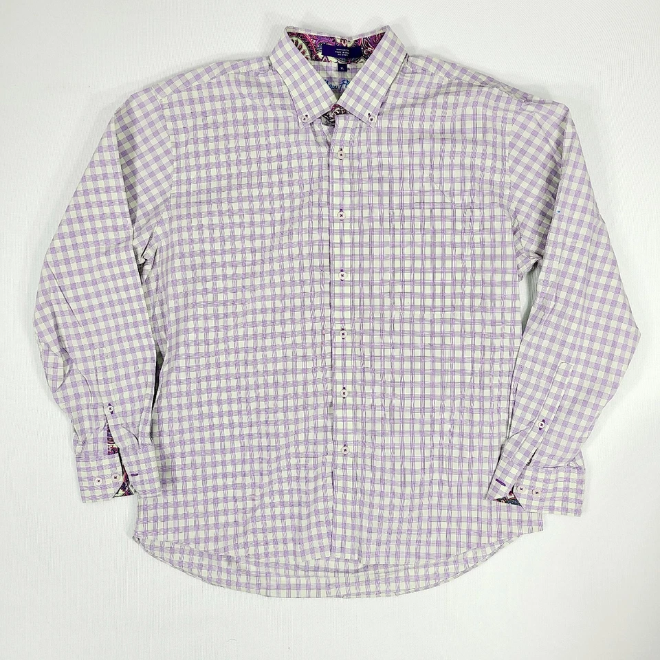 Camisa de vestir con botones Alan River para hombre XL cachemira puños abatibles manga larga Foto 2 de 4