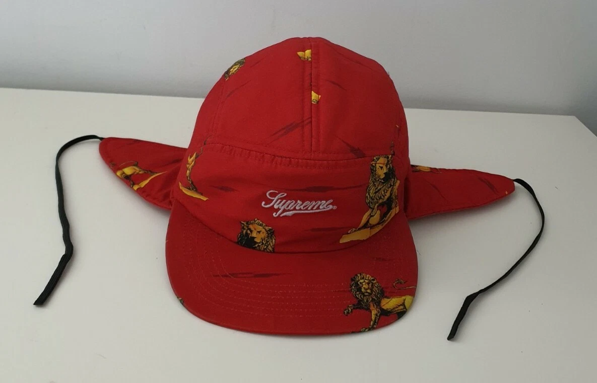 SS13 Supreme Lions Trail hat size S/M red cap earflap vintage 2013 Rare
