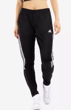Adidas Black Regular Fit Tapered Tiro 21 Zip Pockets Track Pants Womens S NWT