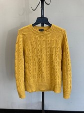  1650 Tom Ford Mustard Yellow Cable Sweater Size 36 EU 46 US in 100 Cashmere