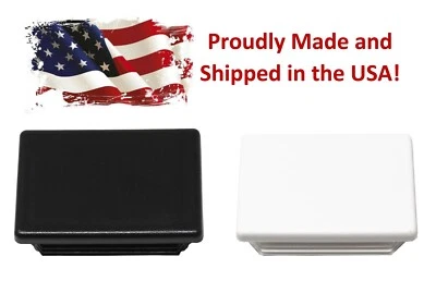 JSP Plastic 2"x3 inch Rectangle Tubing End Cap Plug Insert Black or White