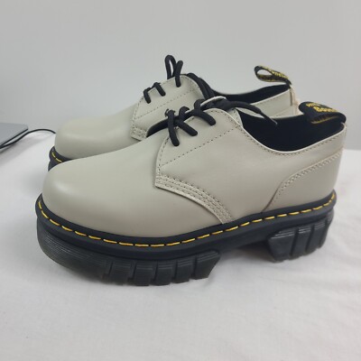 Dr Martens Womens Audrick  3 Eye Cobblestone Grey Platform Derby Shoes Size - 8