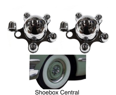 Chrome Spider Bullet Center Wheel Hub Caps 5 lug x 4-1/2 FORD BOLT ...
