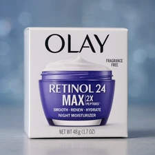 OLAY Retinol 24 Max 2x Peptides Night Moisturizer Fragrance-Free 48g 1.7oz. NEW