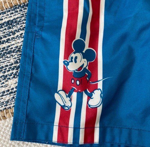 Mickey Mouse Swim Trunks Blue Board Shorts Disney Junk Food Lined Boys XS - Picture 11 of 14