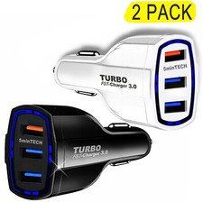  2 PACK 18W Fast Quick Car Charge QC 3.0 USB CAR Charger Adapter