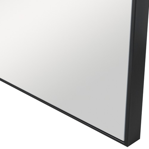 Elegant Black Square Wall Mirror 28 in Metal Thin Frame Sleek Vanity Classic - Picture 4 of 5