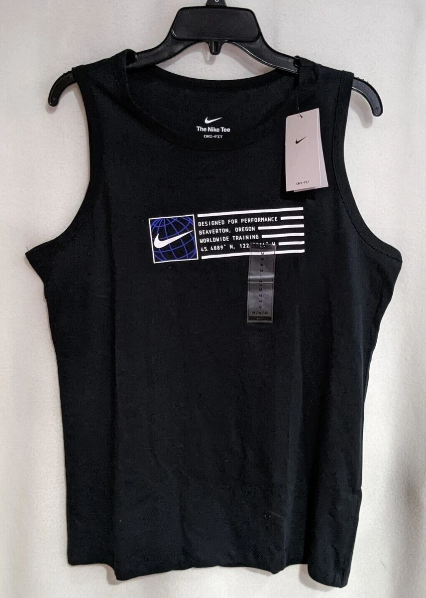 Nike Men s Black White Dri FIT Graphic Training Tank Top DR1259