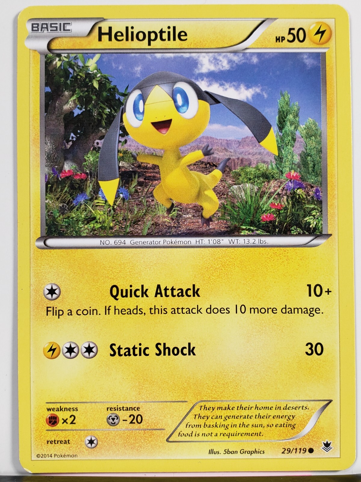 Helioptile 29/119 LP - XY Phantom Forces Pokemon Card - $2 Combined Shipping