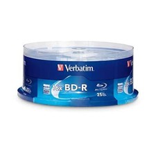 Verbatim BD-R 25GB 16X Blu-ray Recordable Media Disc - Spindle - 97457, Branded,