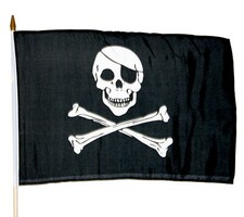 Jolly Roger / Pirate Stick Flag 12x18