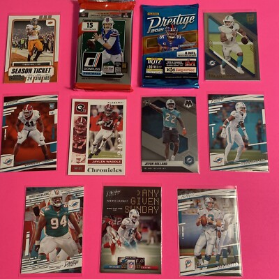  Miami Dolphins RCs Donruss Holiday Prestige Tua Hill Marino Waddle   