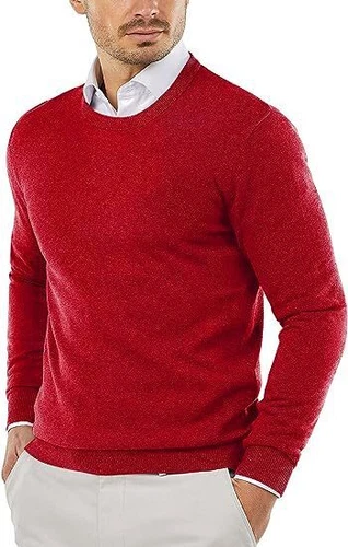 Men Round Neck Sweater Ribbed Knit Slim Fit Casual Long Sleeve Pullover Top - Bild 7 von 32
