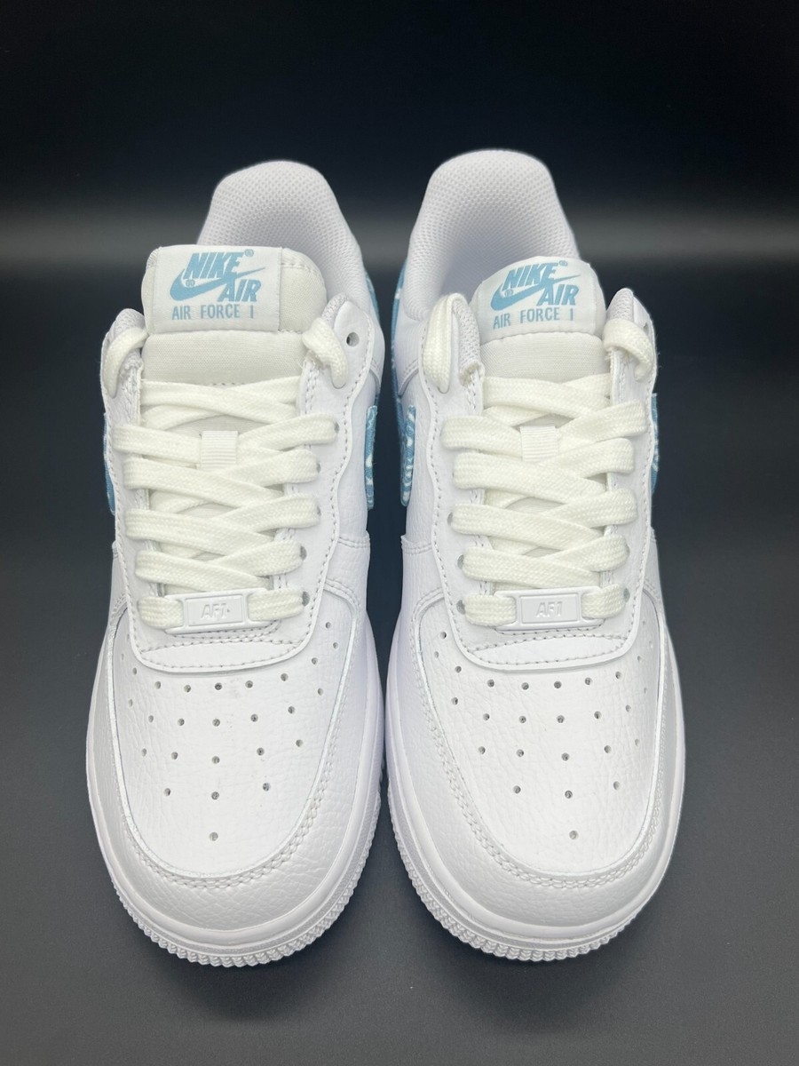 NIKE Air Force 1 ホワイト/ブルー 21cm Nike Air Force 1 Low '07 Essential White Worn Blue Paisley Women's