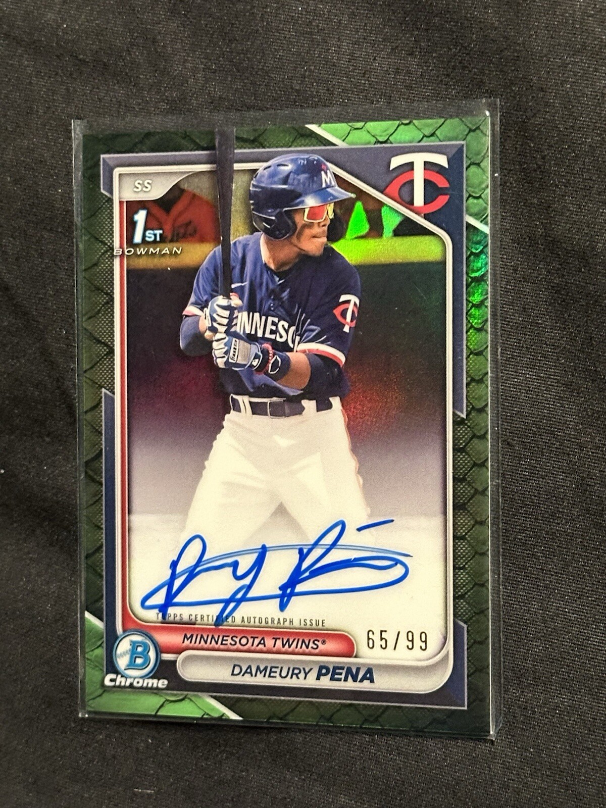 Dameury Pena /99 Green Reptilian 1st Bowman Auto 2024 Bowman Chrome Twins!