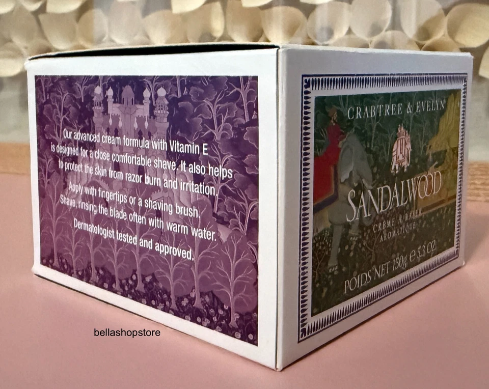 Crema de afeitar aromática Crabtree and Evelyn de sándalo para hombres tarro grande de 5,3 oz rara Foto 2 de 4