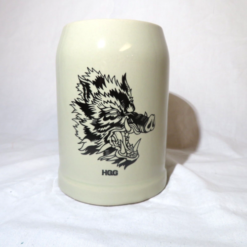 HGG Beer Crock/Stein Wild Boar Mug, 5 1/2" Tall, see photos for markings - Picture 1 of 6