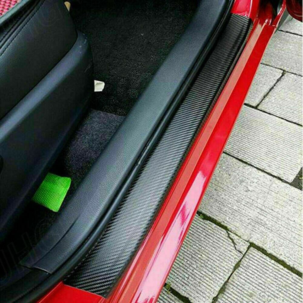 x Carbon Fiber Car Door Plate Sill Scuff Cover Anti-Scratch Sticker Accessories