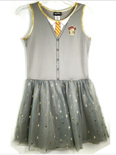 HARRY POTTER COSTUME DRESS GREY GOLD LIGHTING BOLTS TULLE GIRLS SZ 14-16 NWOT