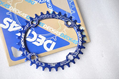 Single Narrow Wide Round Oval Chainring Chain Ring BCD 104mm 32 34 36 38T Blue - 第 8/14 張圖片