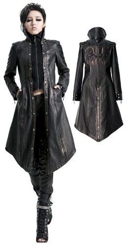 Punk Rave Phoenix Coat Black Bronze Goth Visual Kei Jacket faux leather Y-422 - Picture 1 of 7