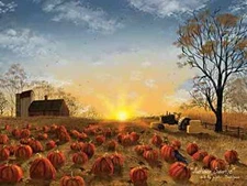 Billy Jacobs Autumn Sunrise Fall Harvest Art Print-16 x 12