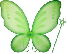 Fairy Princess Butterfly Wings Girls Kids Butterfly Costumes Set Star Wands Adul