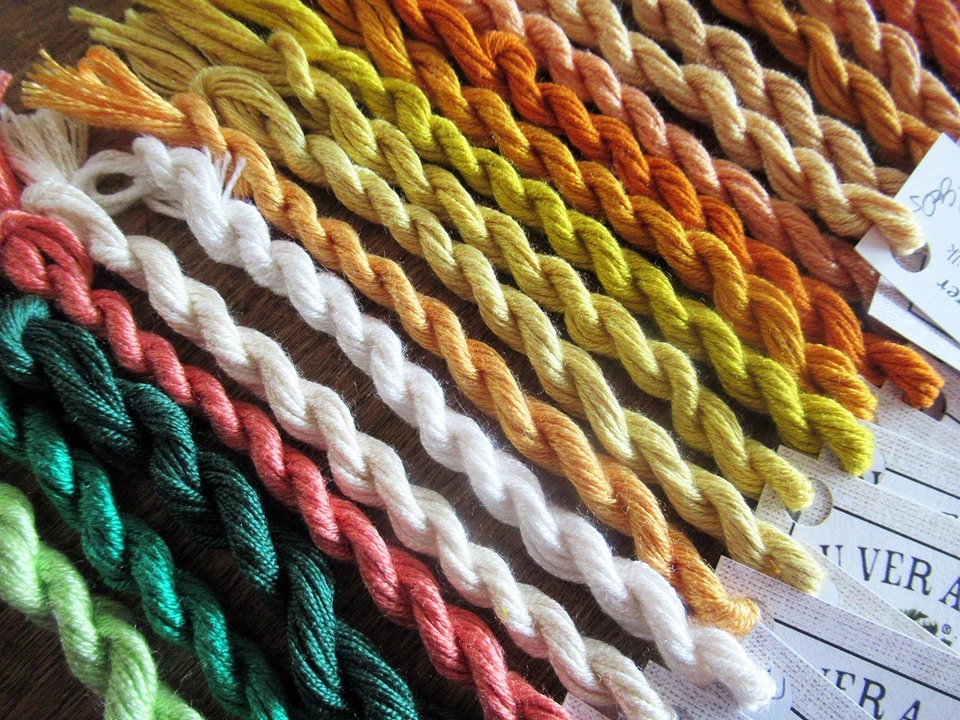 20 twists French Au Ver a Soie 7-ply silk thread floss– 2 yds each– VTG stock #1 - Image 2 of 2